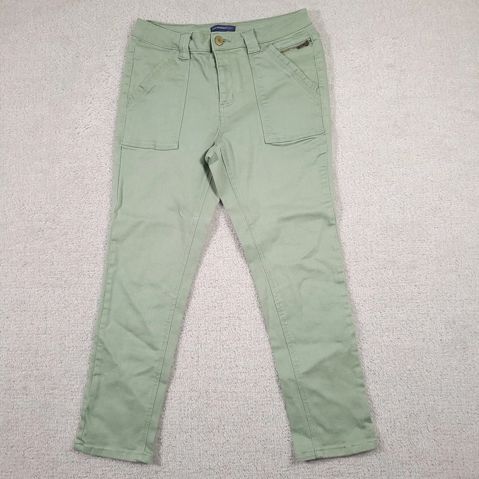 Isaac Mizrahi Live! Denim Pull On Ankle Pants Women's 4P Petite Green Mid-Rise - Image 2 of 4