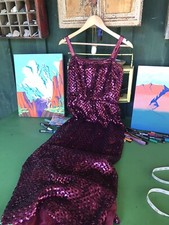 Vintage 1920s Style Deco Sequin Flapper Gatsby Dress S XS Halloween 80s