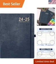2024-2025 Monthly & Weekly Planner with Leather Cover, Stickers, and Bookmarks