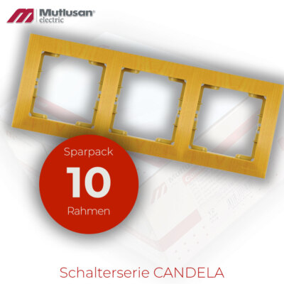 Sparset 10x 3fach Rahmen Horizontal Unterputz Mutlusan CANDELA Serie Eiche Holz 