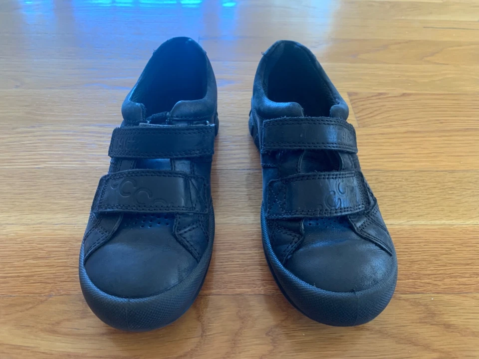 ECCO Little Boys Kids Black Leather Sneakers Casual Shoes Grip Strap Sz 3 EUR 34 - Image 2 of 4