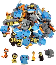 Mini Zoo Animal Erasers Assortment (144 Pack) Double Sided