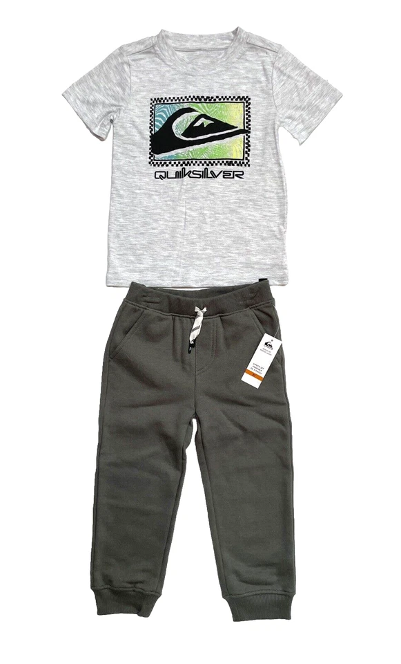 Quiksilver Toddler/Little Boys 3-PC Jogger Set Sherpa Hoodie/Tee/Joggers 3T or 5 - Изображение 4 из 4