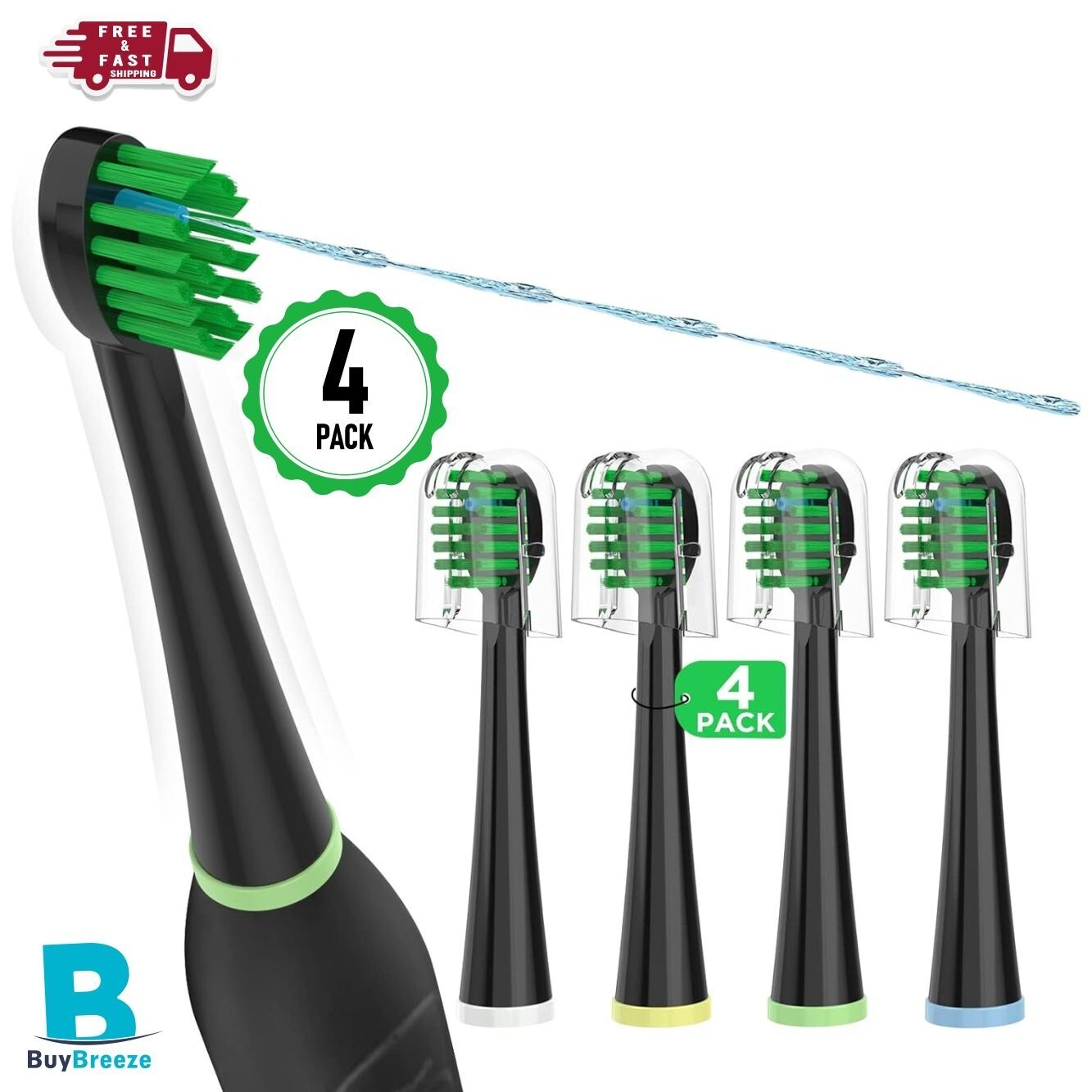 Replacement Toothbrush Heads For Water Pik Sonic Fusion (SF-01 / SF-02 / SF-03 /