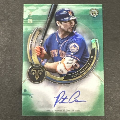 Pete Alonso 2019 Topps Triple Threads Rookie Auto Emerald RC #46 /50 On Card