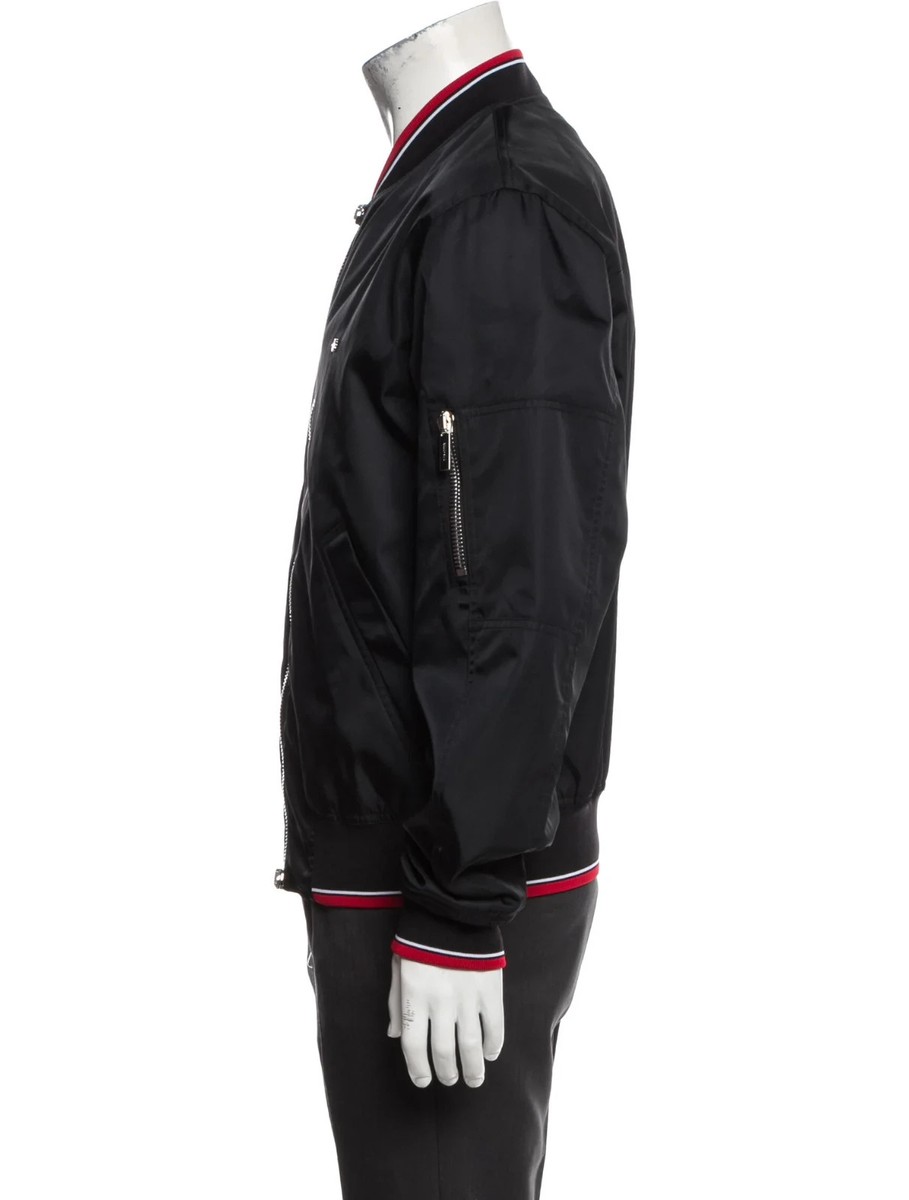 Christian Dior Homme SS17 Metal Bee Nylon Bomber Jacket Black Red