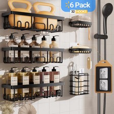 Wall Mounted Shower Caddy No Drilling Waterproof Organizer