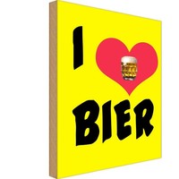 Holzschild 18X12 Cm Alkohol I Love Bier Essen Trinken Deko Geschenk Holz Schild