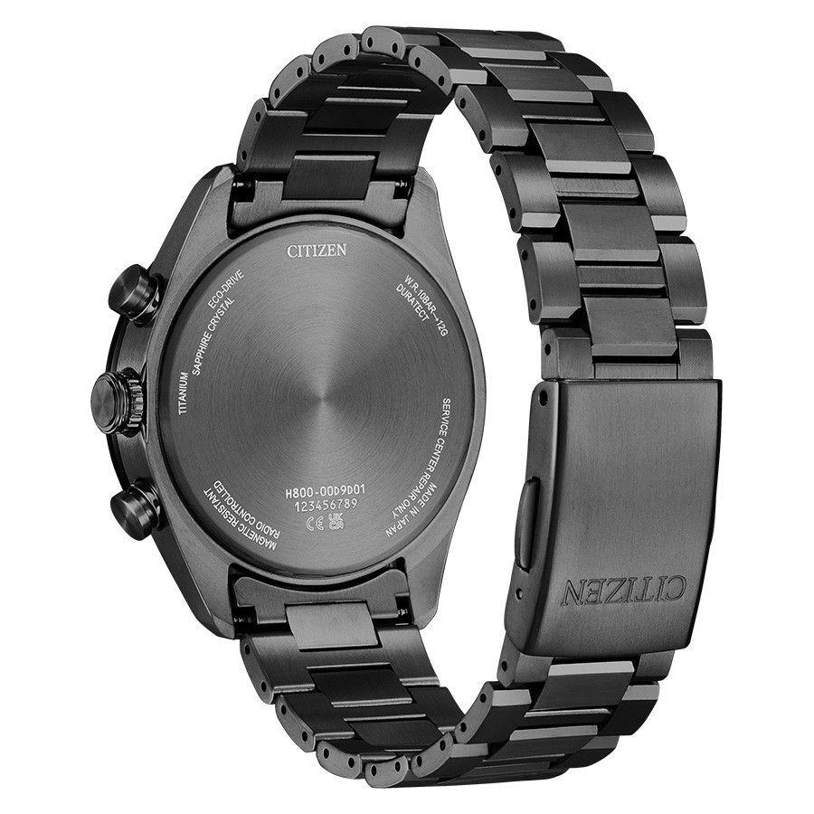 Citizen Men's Attesa Chronograph Perpetual Black Eco-Drive Watch
