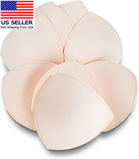 Bra Inserts 4 Pairs, Bra Pads Sewed Stitched Removable for Sports Bra B/C,C/D