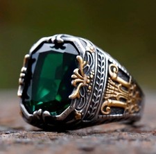 Men's Silver color ring Handmade with Detail   5 Stunning Colors, Multi-SILV