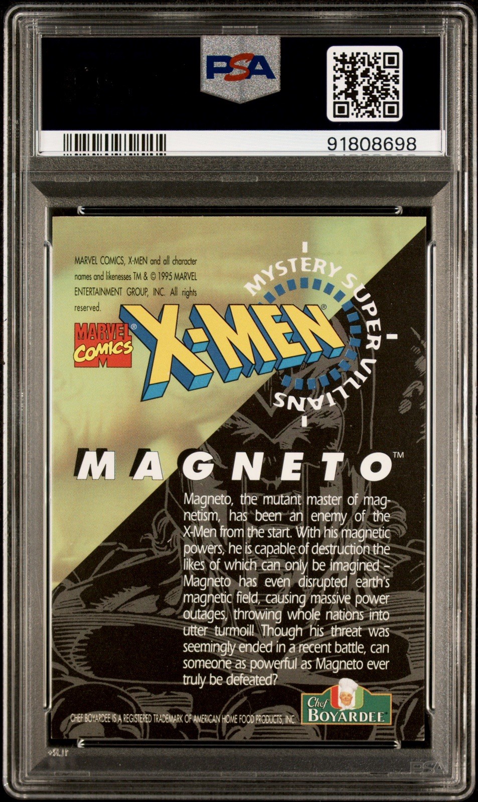 1995 Chef Boyardee X-Men Mystery Super Villains Magneto PSA 9 🔥RARE🔥