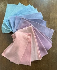 Wool Fabric Lot Primitive Rug Hooking Applique Pastel Pink Purple Blue Solids