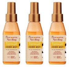 Creme Of Nature Pure Honey Silicone-Free Lightweight Shine Mist 4oz X 3 Packs
