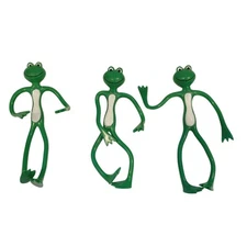 3 Sun Hill Bendable Green Frogs Figurine Vintage 5 1/2" Toy