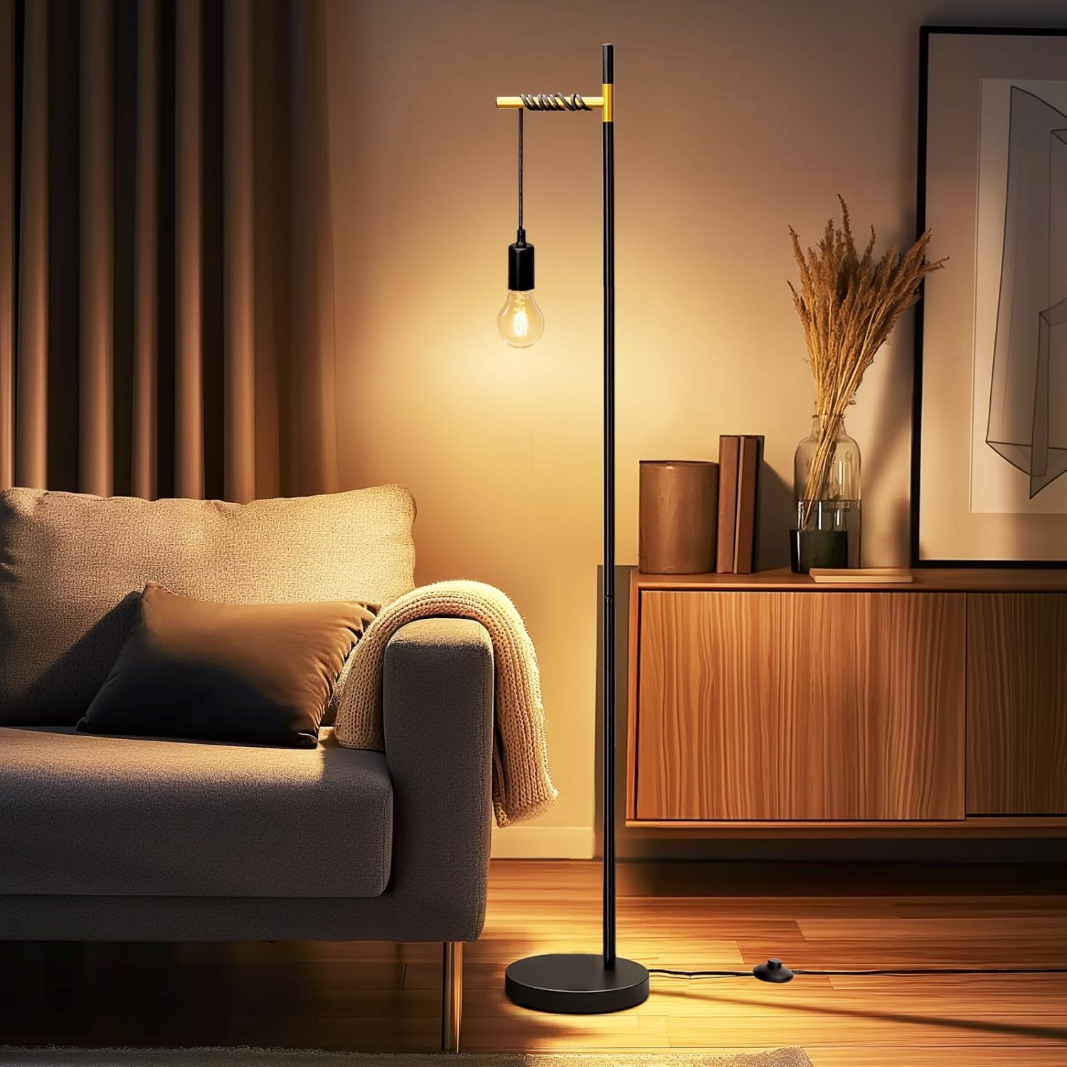 Lampada da Terra Industriale E27 | Metallo Lavorato Design Retrò