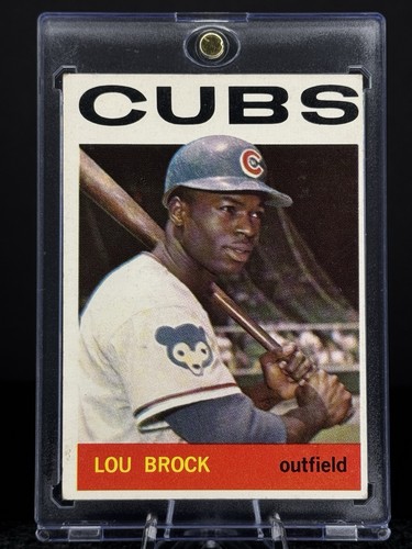 ⚾️ 1964 Topps Lou Brock #29 HOF Chicago Cubs + Magnetic Case