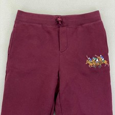 Polo Ralph Lauren Triple Pony Sweatpants Youth XL Burgundy Embroidered Lounge