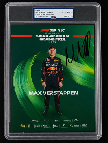 Signed Max Verstappen Red Bull Driver Card F1 GOAT 4x World Champ RC Auto PSA 10