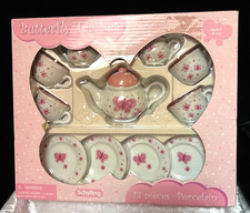 Butterfly Tea Set 13 Pieces Porcelain by Schylling- New s