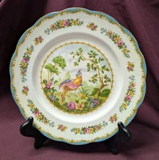 Blue Royal Albert Chelsea Bird Dinner Plate Set of 4