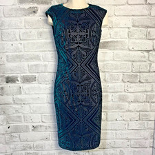 Vince Camuto Dress Size 2 Green Velvet Burnout Cap Sleeve Lined Bodycon Sheath