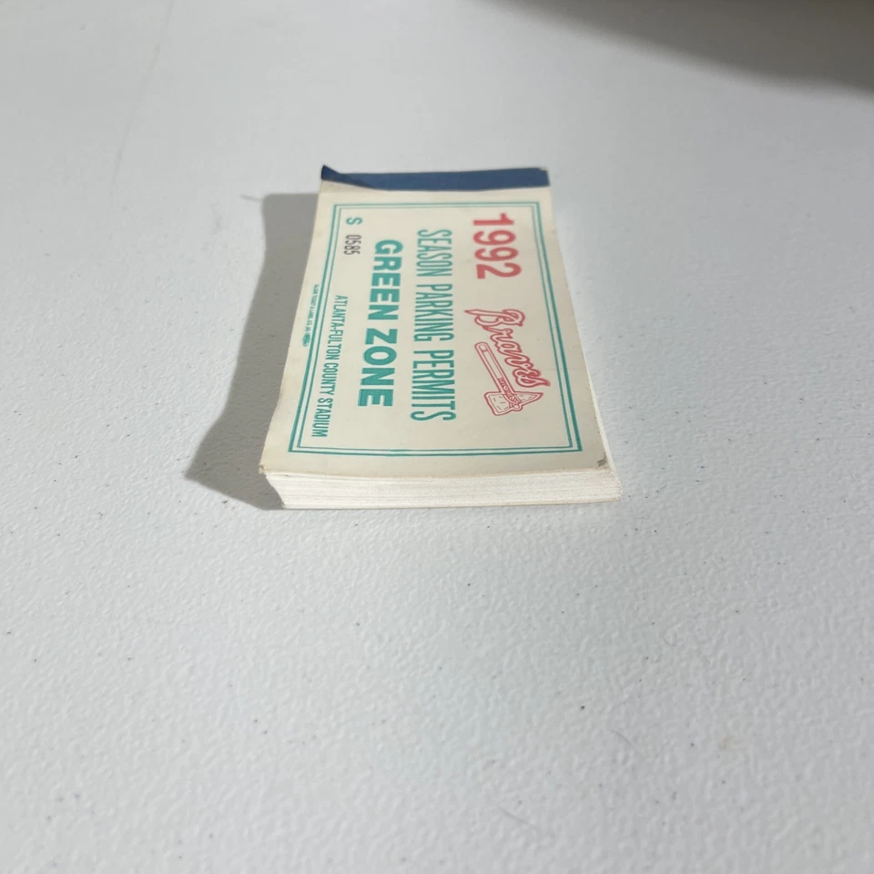Vintage 1993 Atlanta Braves Season Parking Permits Green Zone ATL Fulton Stadium - Image 4 of 4