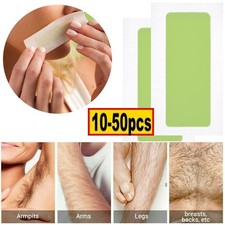 50PCS Hair Removal Paper Double Sided Cold Wax Strips Body Depilatory Patch Skin