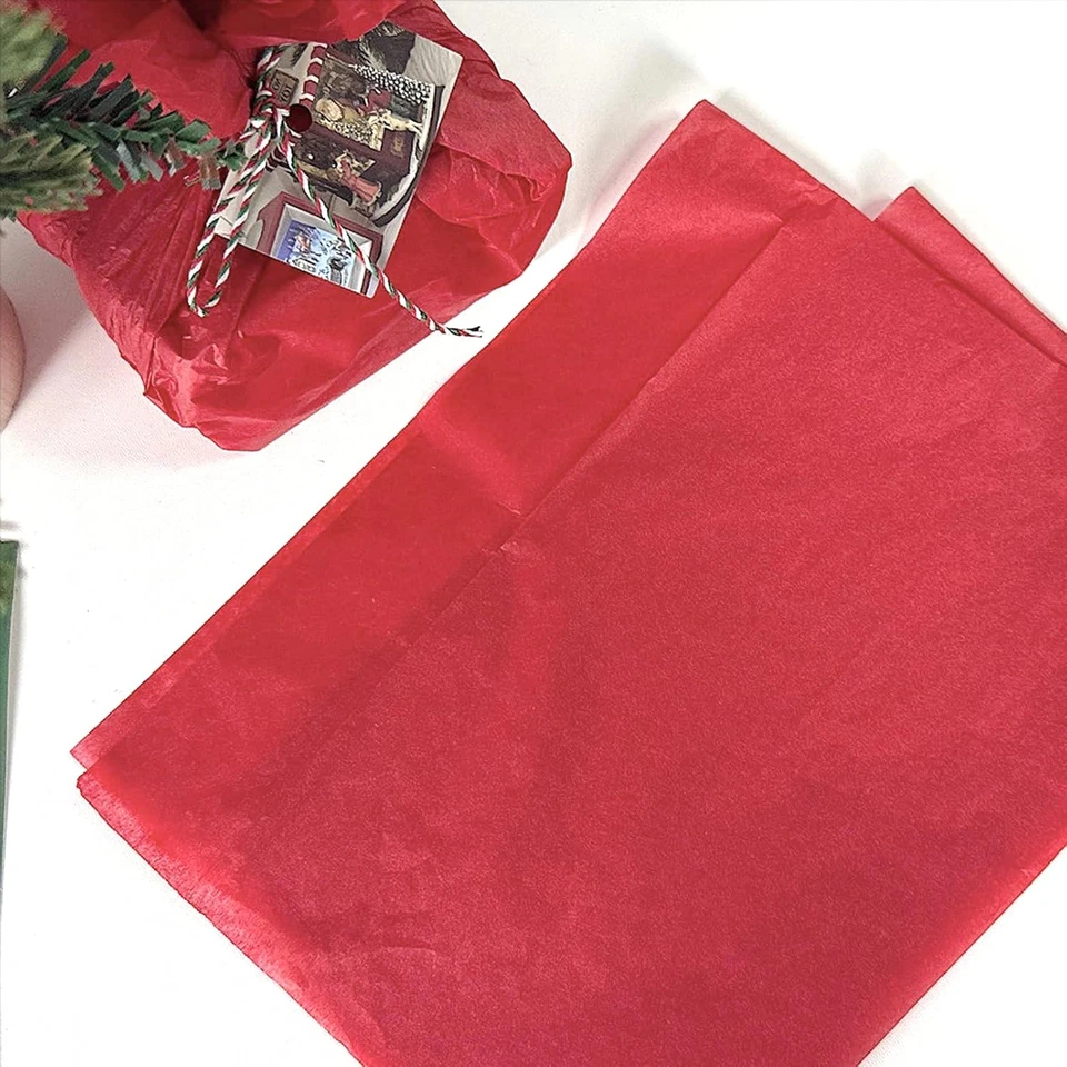 Red Tissue Paper for Gift Bags 40 Sheets Valentines Day Weddings Birthday Fall D - Image 2 of 4