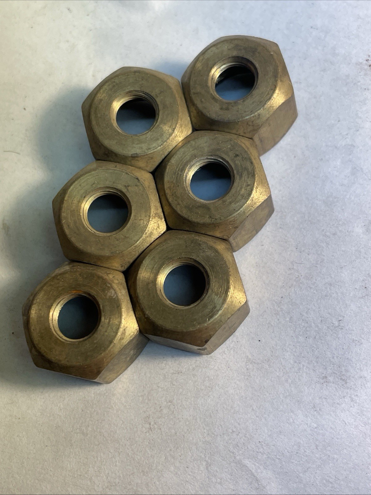 Lot of 6 Pcs. Brass Hex Reducing Bushing 1/2” Famale NPT x 1/8" Female NPT