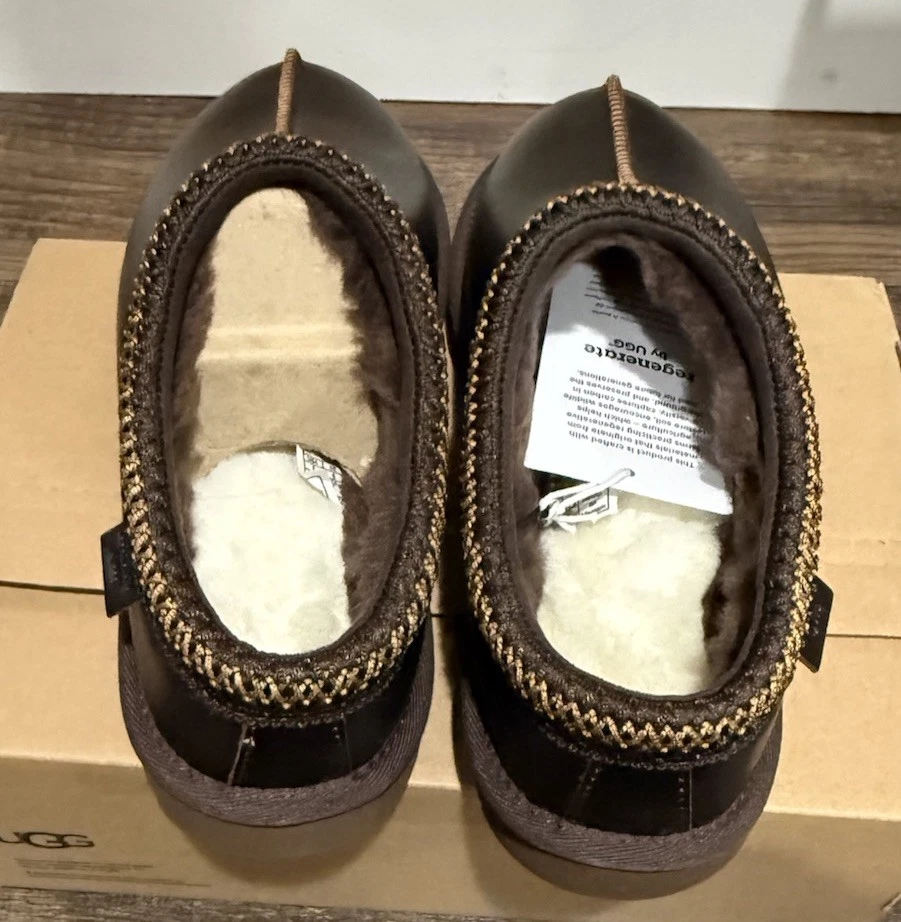 NIB Ugg Men’s Size 8 (Women 9/9.5)Tasman LTHR Regen Leather Slipper IWD Ironwood - Image 3 of 4