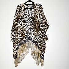 NEW Chico  s Animal Print Leopard Fusion Ruana Wrap Kimono Women's One Size
