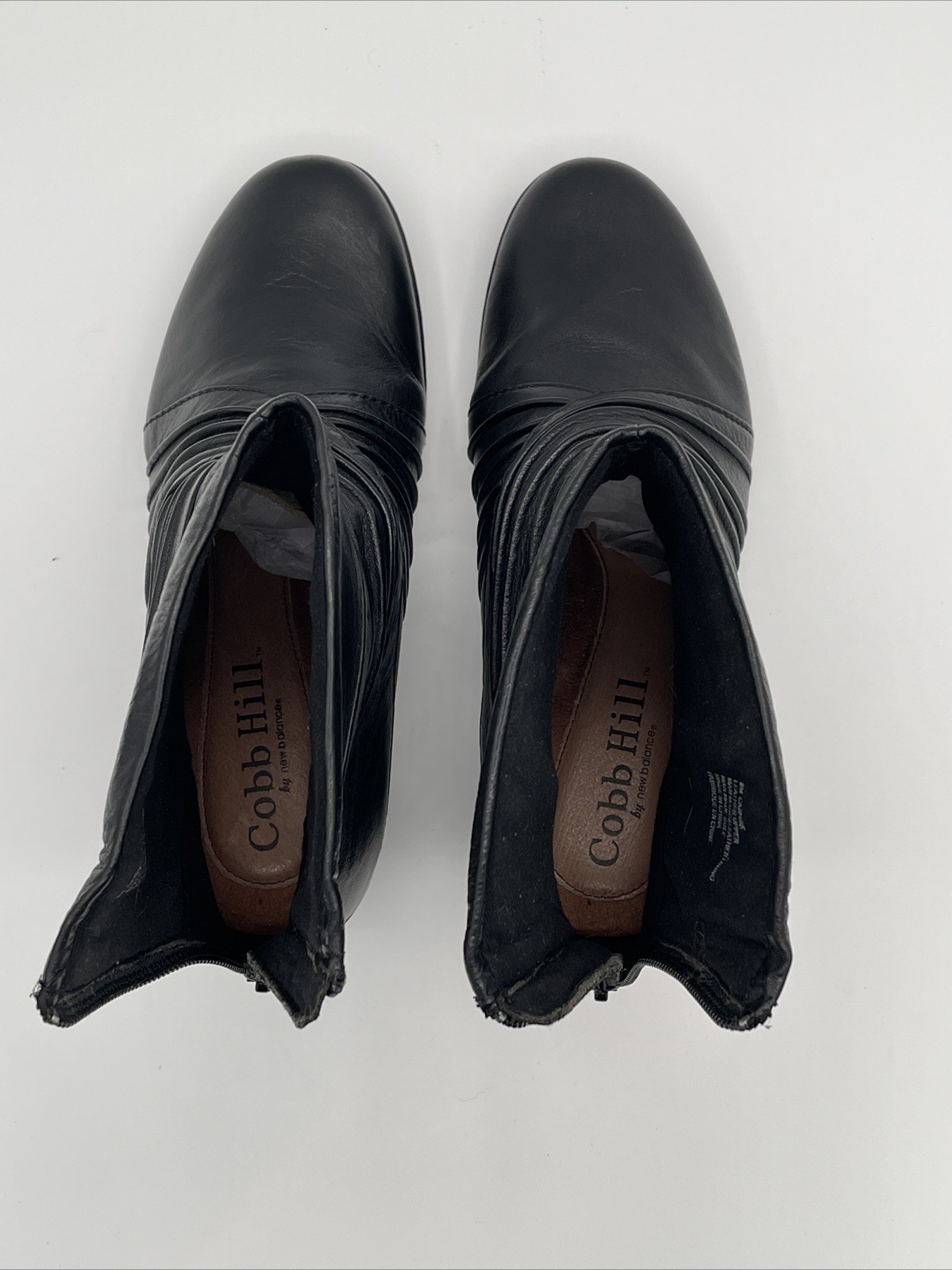 New Balance Black Ankle Booties Leather Zip Shoes Shannon Cobb Hill Women Size 8 thumbnail 19