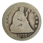 1876-CC Seated Liberty Quarter About Good Condition