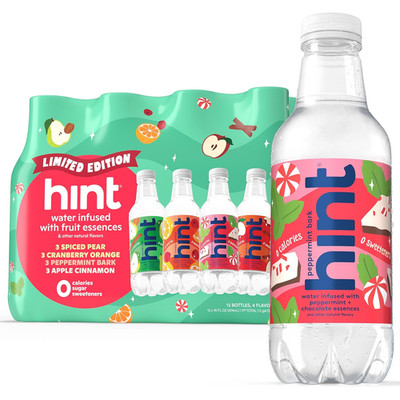 Hint Fruit-Infused Bottled Water, Winter Variety Pack - Sugar Free Flavored Wate