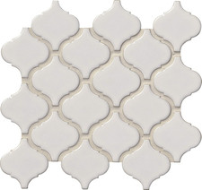 Bianco Glazed Arabesque Ceramic Mosaic Tile for Backsplash Accent Walls