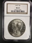 1922 Peace Silver Dollar NGC MS64 Philadelphia