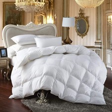 Premium All-Season King Size Luxury Siberian Goose Down King, White Solid