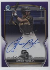 2023 Bowman Draft Chrome Prospect Purple Refractor /250 Homer Bush Jr Auto 0c3e