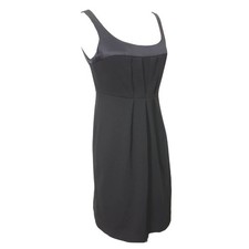 Old Navy Dress Womens Medium Midi Pleated Front Black Prom Formal