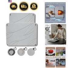 2 PCs Nesting Stone Drying Mat for Kitchen Counter - Fast, Heat Resistant Sto...