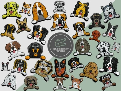SPORTS MODE CHARMS Dog Paws - Charms for Shoes Clogs Sandals - GSP Pooch Puppy Pets Lab Cute Kelpie
