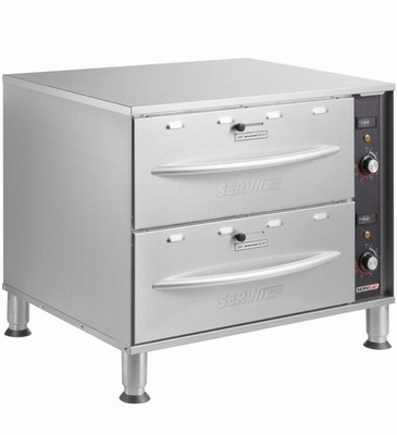 ServIt WDSFS-2 Double Freestanding Drawer Warmer - 900W, 120V