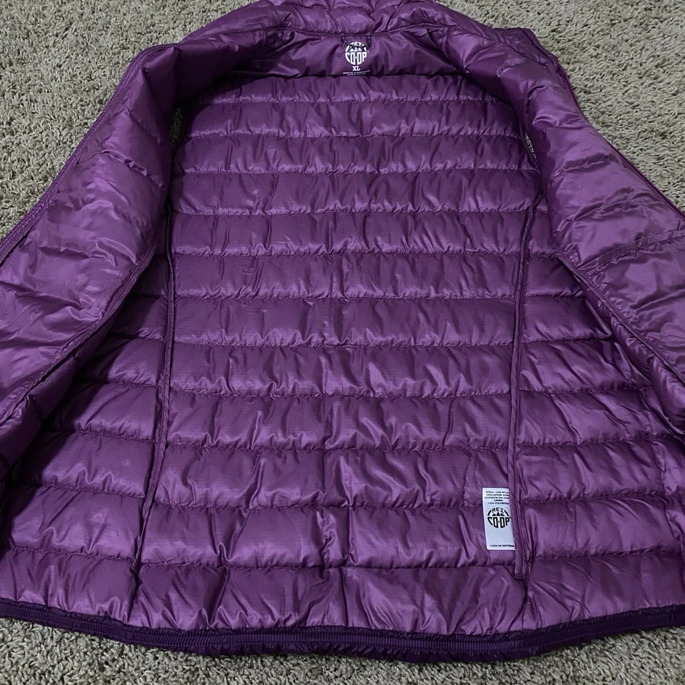Chaleco acolchado REI cooperativo para mujer XL púrpura plumón de ganso acolchado cremallera completa bolsillos de nailon Foto 3 de 4