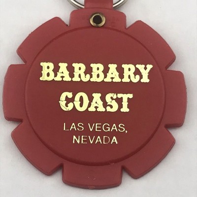 Barbary Coast Keyring Red Gold Vintage Casino Chip Souvenir Las Vegas