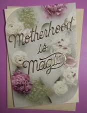 * CONGRATULATIONS ON PREGNANCY GREETING CARD * CELEBRATE M0M TO BE/FLORAL/SHINE