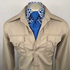 Vtg 60s 70s Cellini Jacket Mens Leisure Suit Coat Disco Hippy Polyester Large