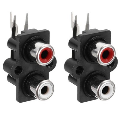 New 2PCS 3-Pin RCA Female Socket Panel Mount Connector for TV, Speaker, and DVD