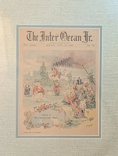 Ting-Lings Saalburg Chicago The Inter Ocean Jr 1894 Ting Ling Cartoon Lot of 2