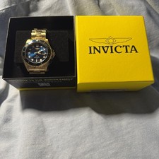 Invicta Pro Diver Men's Watch 43mm, Gold Stainless Steel Blue Dial w/Box